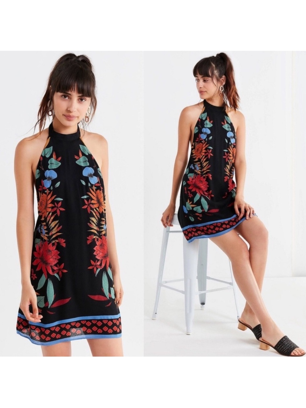 New UO Urban Outfitters Catalina Print Halter Dress - Size XS